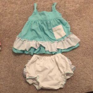 Teal and white swing top and bloomers